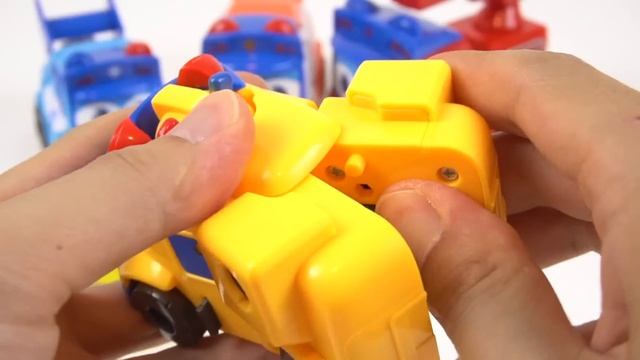 GoGoBus! 3x Police Car Fire Engine School Bus Playset 고고버스 3종 고든 플레이세트