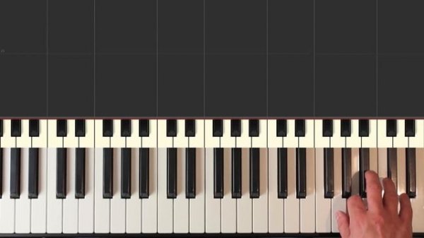 Bach - Toccata in D minor - Piano Tutorial Easy - (without fugue) (Synthesia)