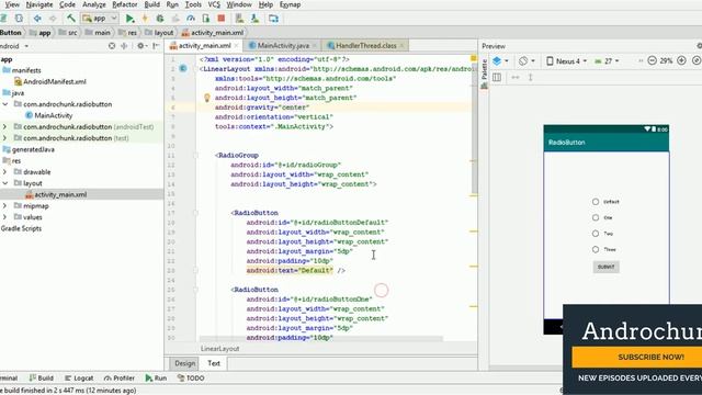 Radio Group And Radio Button Example In android studio смотреть онлайн