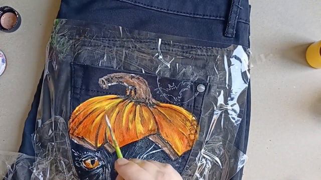 Тематическая роспись кармана брюк. Halloween. смотреть онлайн