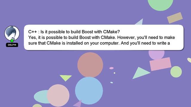 C++ : Is it possible to build Boost with CMake? смотреть онлайн