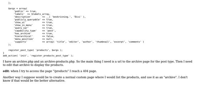 Wordpress: Url to archive page for custom post type смотреть онлайн