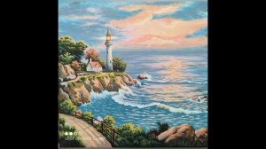 Картина по номерам / Маяк на заливе