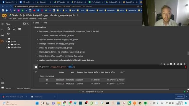 Kaggle Guided Project Data Analysis Drugged Islander with Pandas Seaborn смотреть онлайн