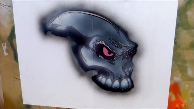 Skull airbrush / Рисунок черепа смотреть онлайн