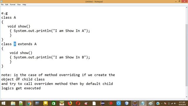 method overriding in java смотреть онлайн