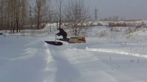 мототолкач по глубокому снегу