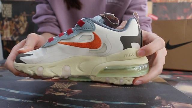 Travis Scott x Nike Air Max 270 React “Cactus Trails” kids size смотреть онлайн