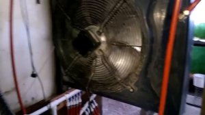 Тепловентилятор Вулкан, водяной обогреватель в теплице с луком