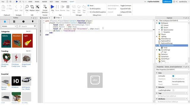 Создание полоски в Роблокс Студио