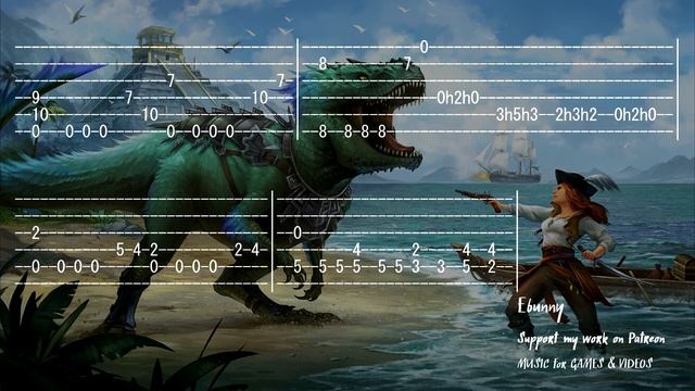 Epic Pirate Music - Ocean (Pirates pt. 3) [Full Acoustic Guitar Tab by Ebunny] Fingerstyle смотреть онлайн