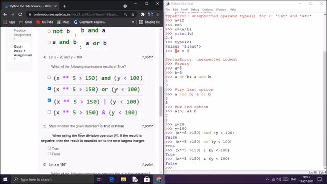NPTEL Python for Data Science Week 1 Quiz answers with detailed proof of each answer смотреть онлайн
