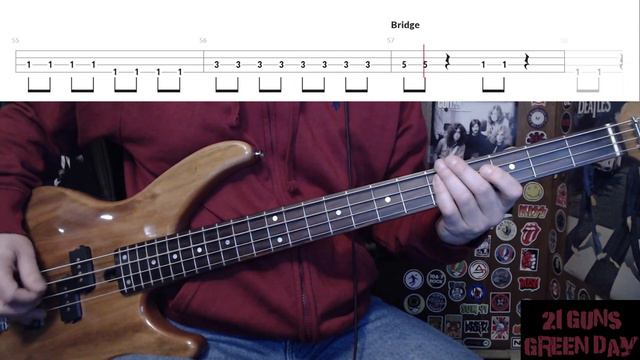 21 Guns by Green Day - Bass Cover with Tabs Play-Along смотреть онлайн