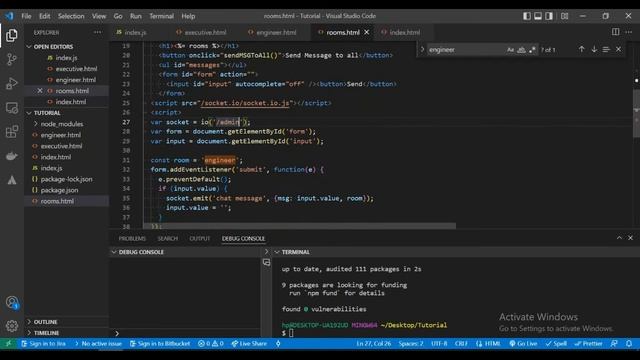 Dynamically create rooms in socket IO - NODEJS - PART 6 смотреть онлайн