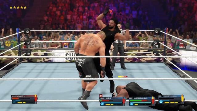 WWE 2K23 - Brock Lesnar vs. The Shield - 3 on 1 Elimination Handicap Match | PS5™ [4K60] смотреть онлайн