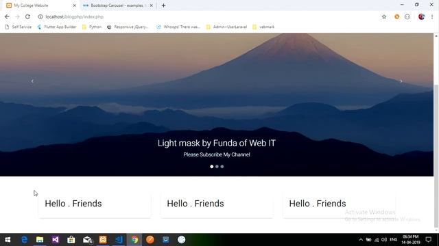 PHP Blog Part-2: Make a Carousel & Card using MD_Bootstrap in PHP смотреть онлайн