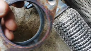 Замена приемной трубы с гофрой на Kia Rio 3