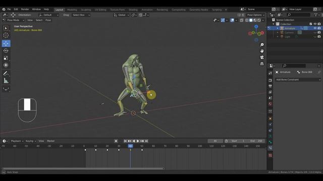 BLENDER 3.0 Анимация ШИМПАНЗЕ 4 разворот лево право смотреть онлайн