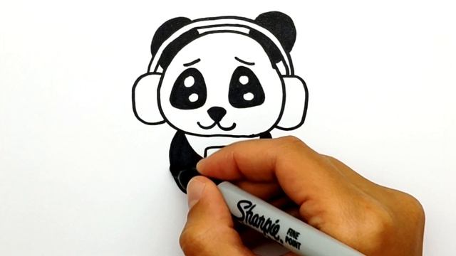 Как нарисовать ПАНДУ простым способом | Просто рисуем Милую Панду в Наушниках с Телефоном. #581 смотреть онлайн