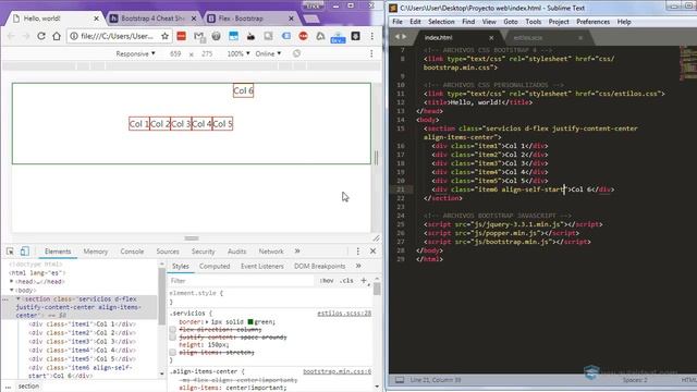 Curso de Bootstrap 4 - #42 Alineación individual de los "Flex Items" ✅ смотреть онлайн