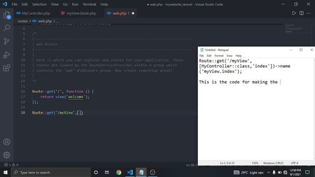 Laravel routes and make controller смотреть онлайн