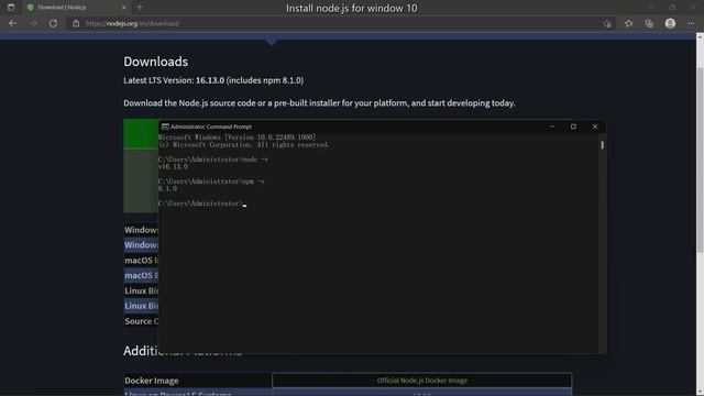 EP.1 Install node js for window 10 - สอนการติดตั้งเเละการทดสอบเบื้องต้น смотреть онлайн