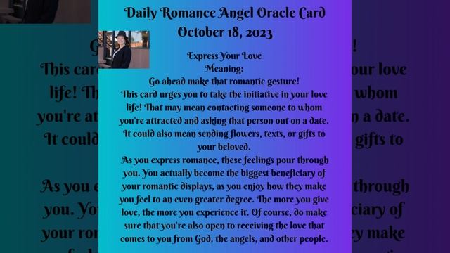 Daily Romance Angel Oracle Card October 18, 2023 #tarot смотреть онлайн