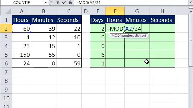 Excel Magic Trick 600: Convert Hours to Days & Hours using MOD & INT functions смотреть онлайн