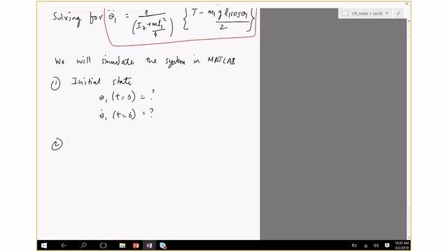 Robotics Lec16: Euler-Lagrange example, symbolic computations in MATLAB (Spring 2019) смотреть онлайн