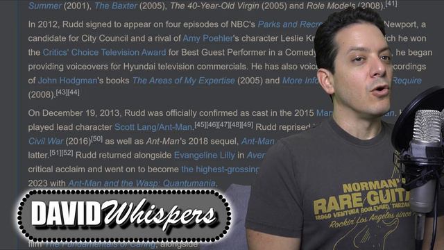 Whispering Facts about Paul Rudd for 20 Minutes from Wikipedia ASMR  Viewer Request