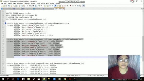 LAB #3 CREATING DATABASE, TABLE, AND SQL STATEMENT IN PostgreSQL USING SQL SHELL(PSQL)