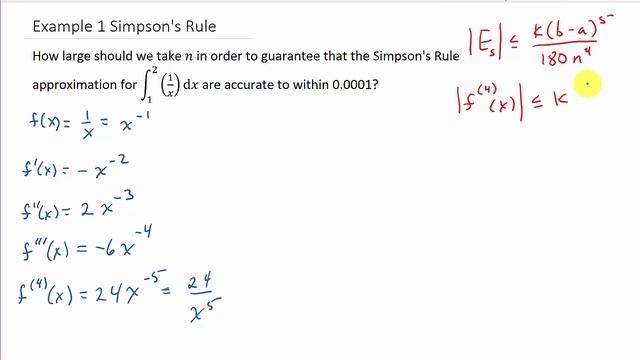 Simpson's Rule - Error Bound Example 1 смотреть онлайн
