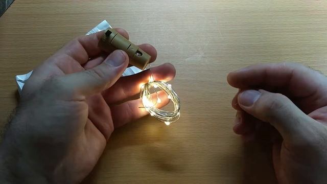 Миниатюрная гирлянда с питанием от батареек и пробкой. смотреть онлайн