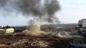 Снос кирпичной трубы.Высота 72 метров.