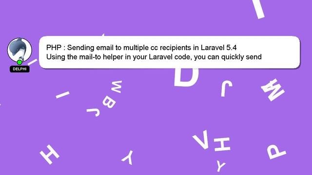 PHP : Sending email to multiple cc recipients in Laravel 5.4 смотреть онлайн