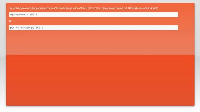 Interactive shell in Django смотреть онлайн
