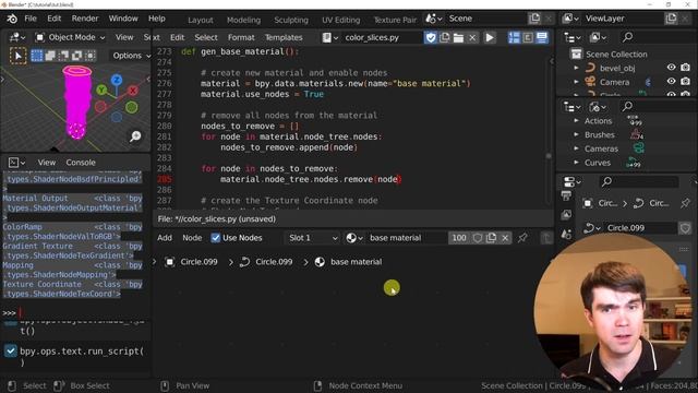 Blender+Python: Color Slices Tutorial Series, Part 6: Creating a material смотреть онлайн