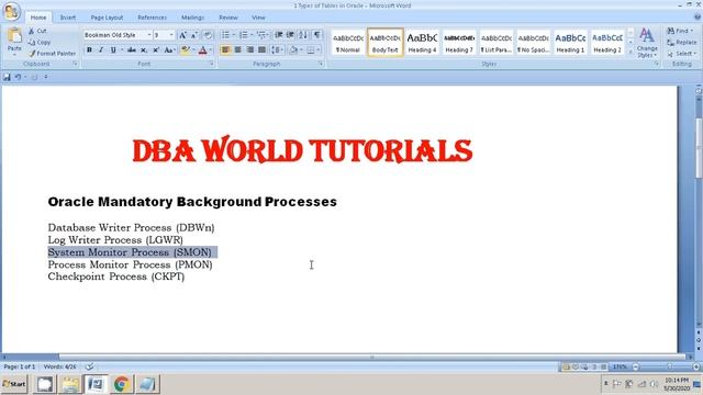 Oracle Mandatory BG process смотреть онлайн