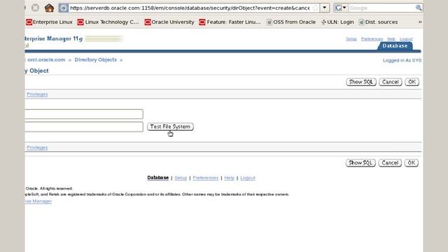 creating a directory object en oracle Database 11g смотреть онлайн