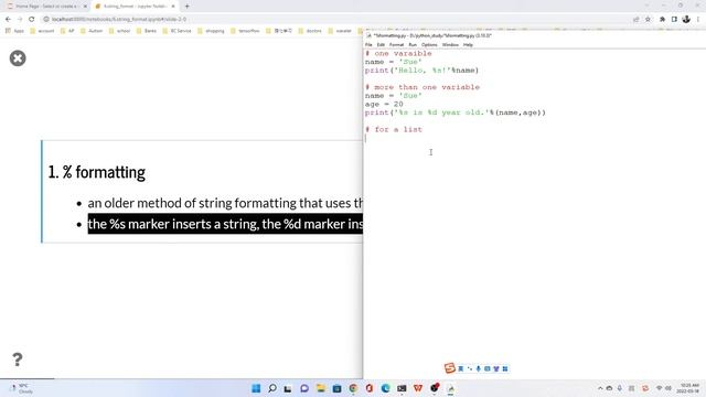 How to use % formatting method in Python. смотреть онлайн
