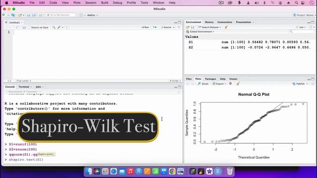RStudio | Q-Q plot | Shapiro-Wilk Test смотреть онлайн