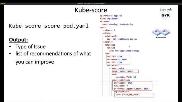 Kubernetes Security -Static analysis using Kubesec, Kube-score, KubeLinter, Checkov & KubeHunter- 2 смотреть онлайн