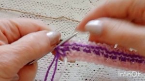 Цветной узор спицами (ленивый жаккард).