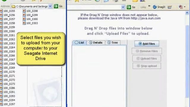 FreeAgent Pro Seagate Internet Drive - Using Java-Based Drag and Drop for File Uploads смотреть онлайн