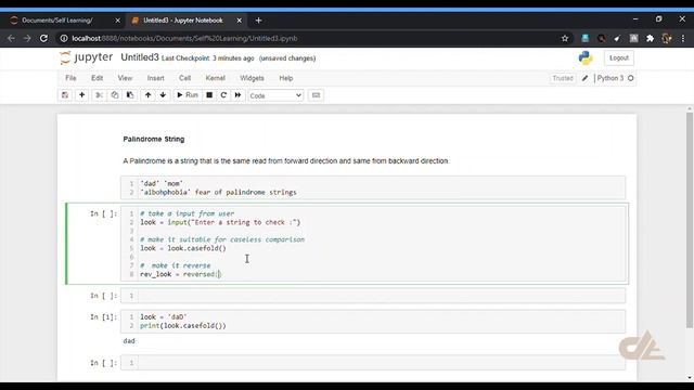 Check Palindrome String by Python Program | Data Enthusiast | Basic Python Tutorials смотреть онлайн