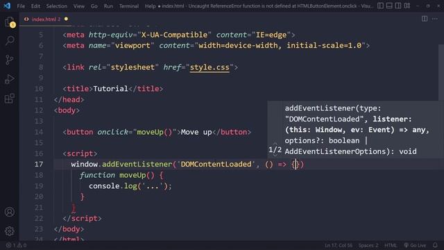Uncaught ReferenceError function is not defined at HTMLButtonElement.onclick (SOLVED) смотреть онлайн