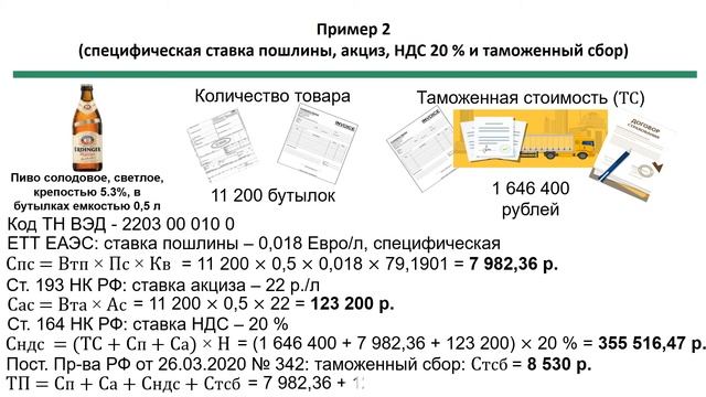 Таможенные платежи: примеры решения задач смотреть онлайн