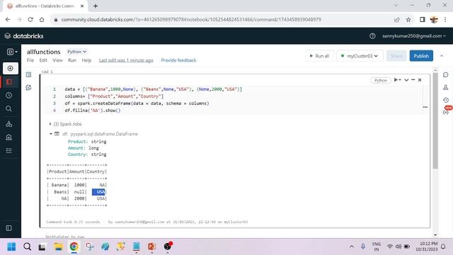 46- fill() & fillna() functions | Replace null values | in PySpark in Hindi | Azure Databricks смотреть онлайн