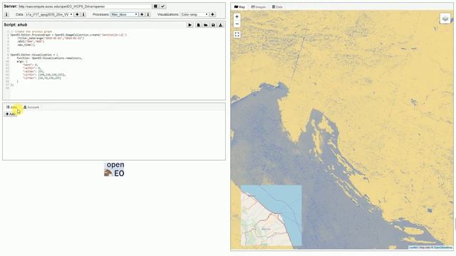 openEO Web Editor (JS client) / multiple back-ends (POC use case 1) смотреть онлайн