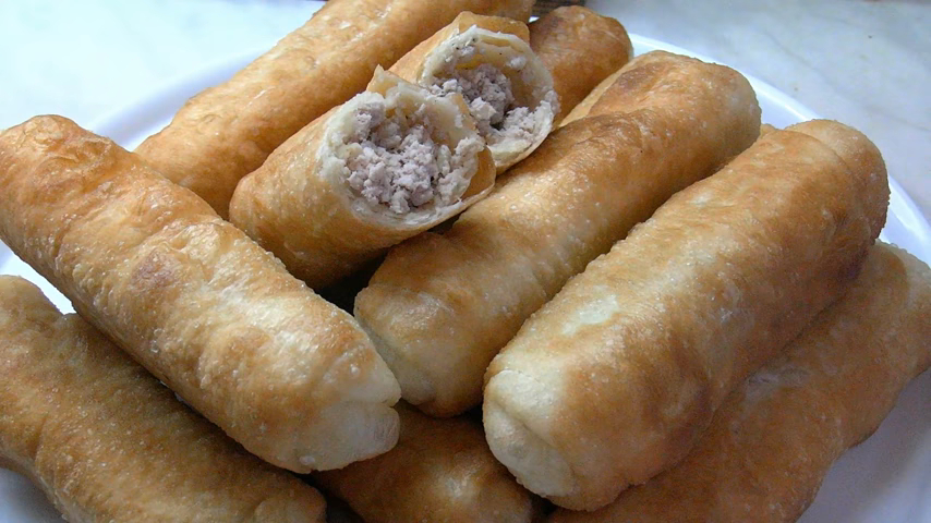 Трубочки с мясом . Жареные пирожки. Тесто для пирожков и пончиков смотреть онлайн